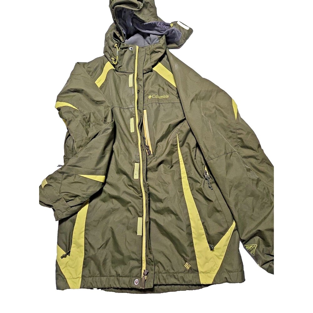 Columbia Interchange Omni Tech Green Size Small Womens Hooded Jacket (no liner)